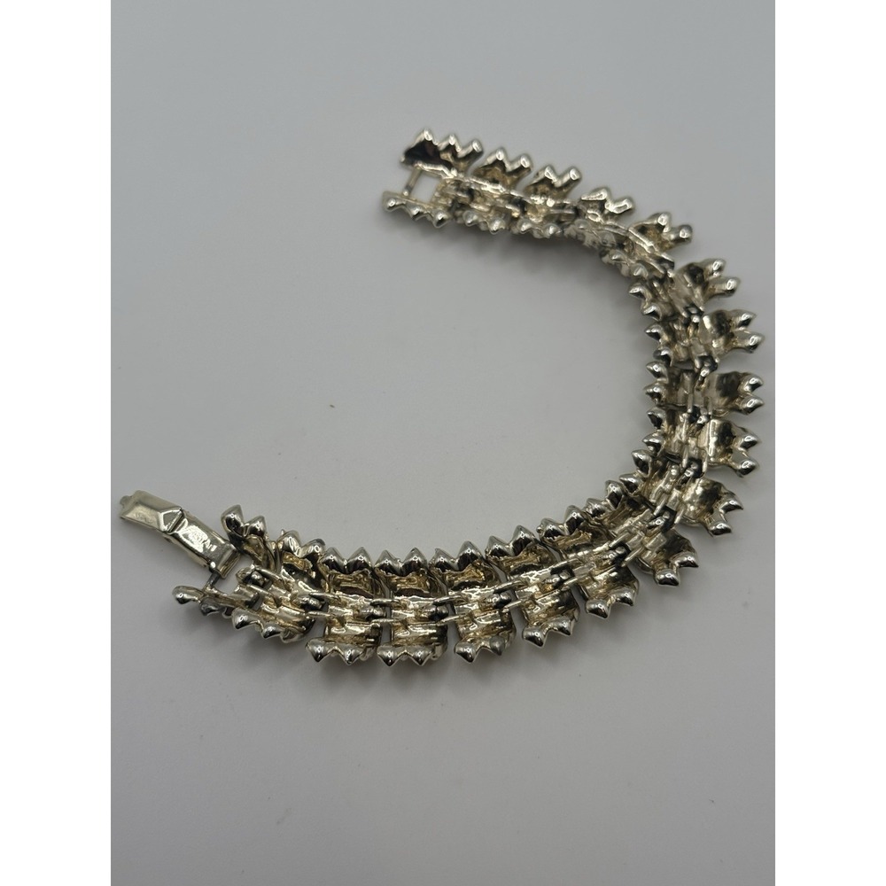 Vintage STAR Bracelet Silver Tone Chunky MCM Signed 6.5" - Picture 7 of 9